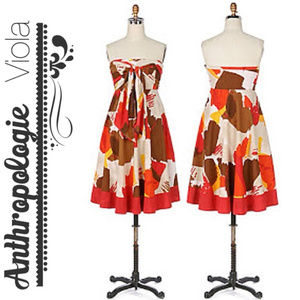 Watchtower Dress Tied Strapless Brown Red Dress